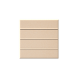 A square beige tile or panel with four horizontal recessed grooves, shown on a plain white background.