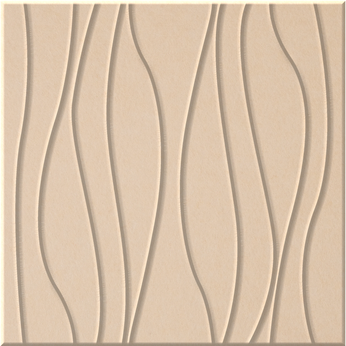 Porcelain 9mm Engraved River felt sample with wavy vertical grooves