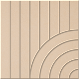 Porcelain 9mm Engraved Tangent felt sample with concentric quarter circle grooves