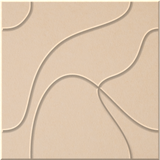 Porcelain 9mm Engraved Topo felt sample with flowing topographic line grooves
