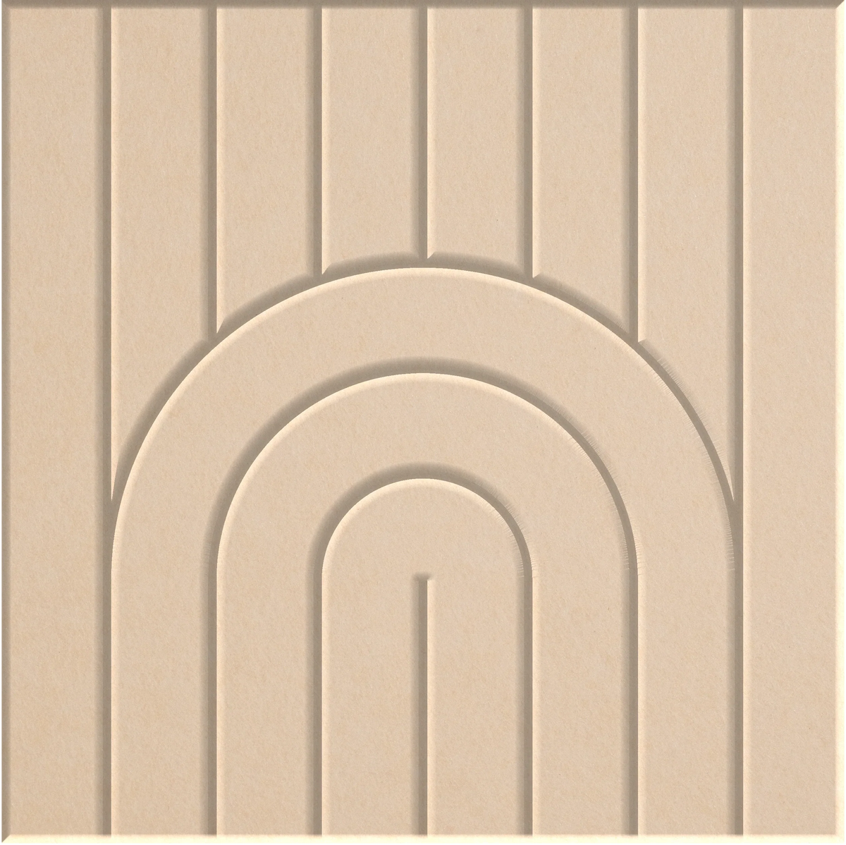 Porcelain 9mm Engraved Zen felt sample with nested arch grooves