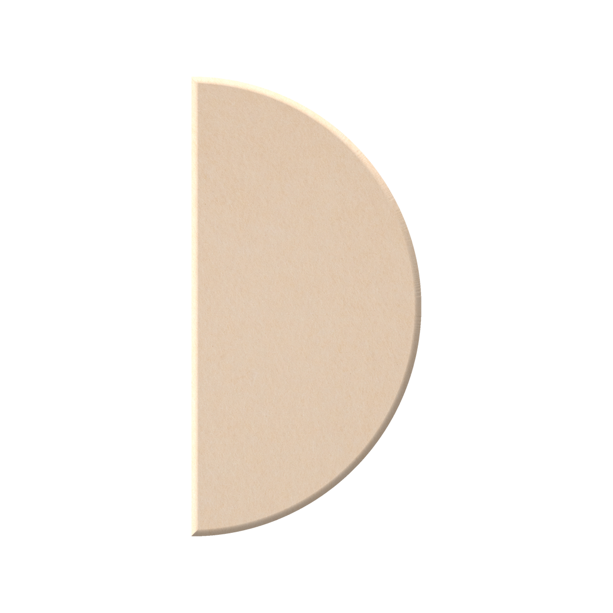 A single beige semicircular product on a plain white background.