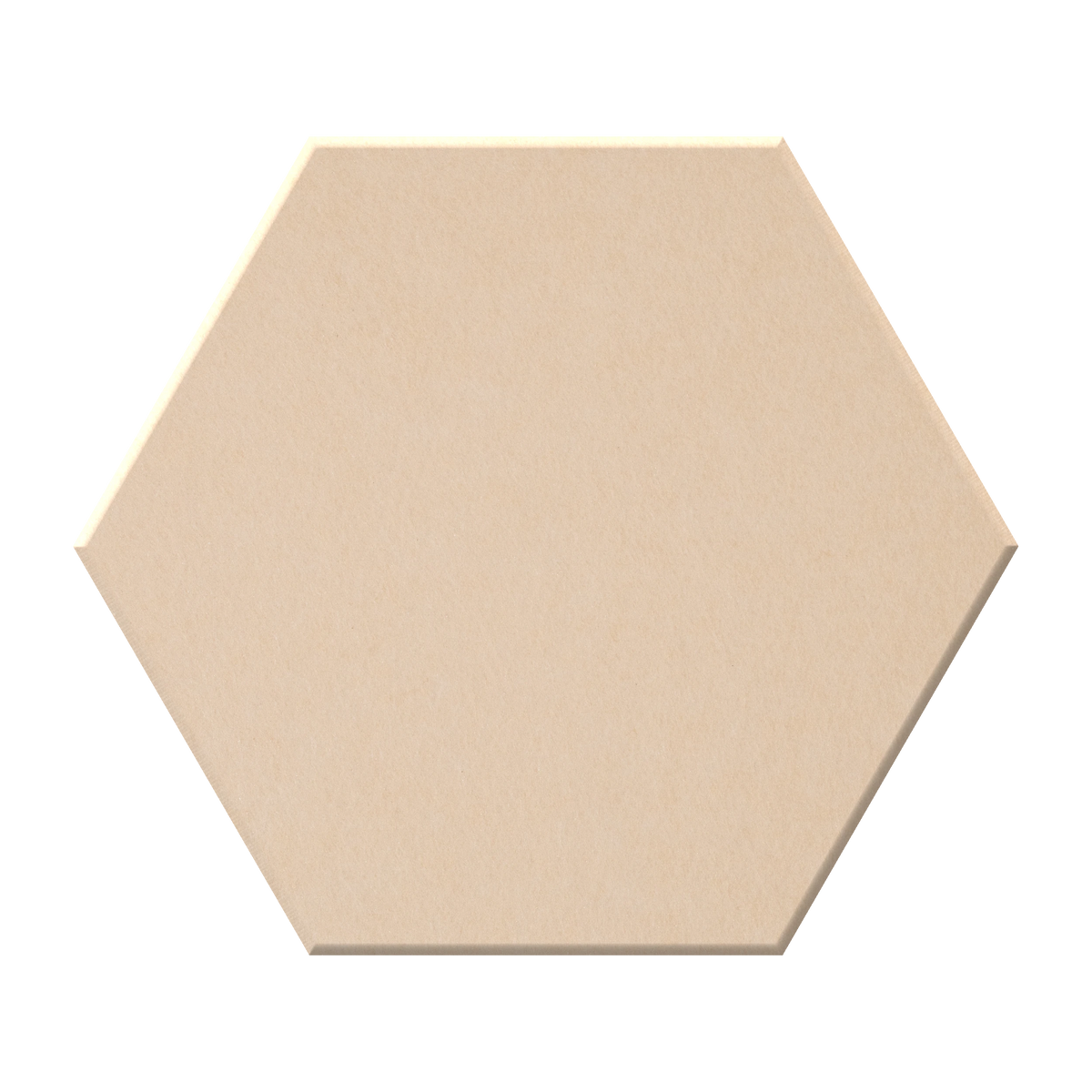 A single hexagonal tile with a matte, textured surface in a muted light blue-gray color, shown against a plain white background.