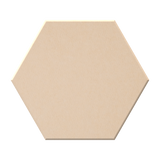A single hexagonal tile with a matte, textured surface in a muted light blue-gray color, shown against a plain white background.