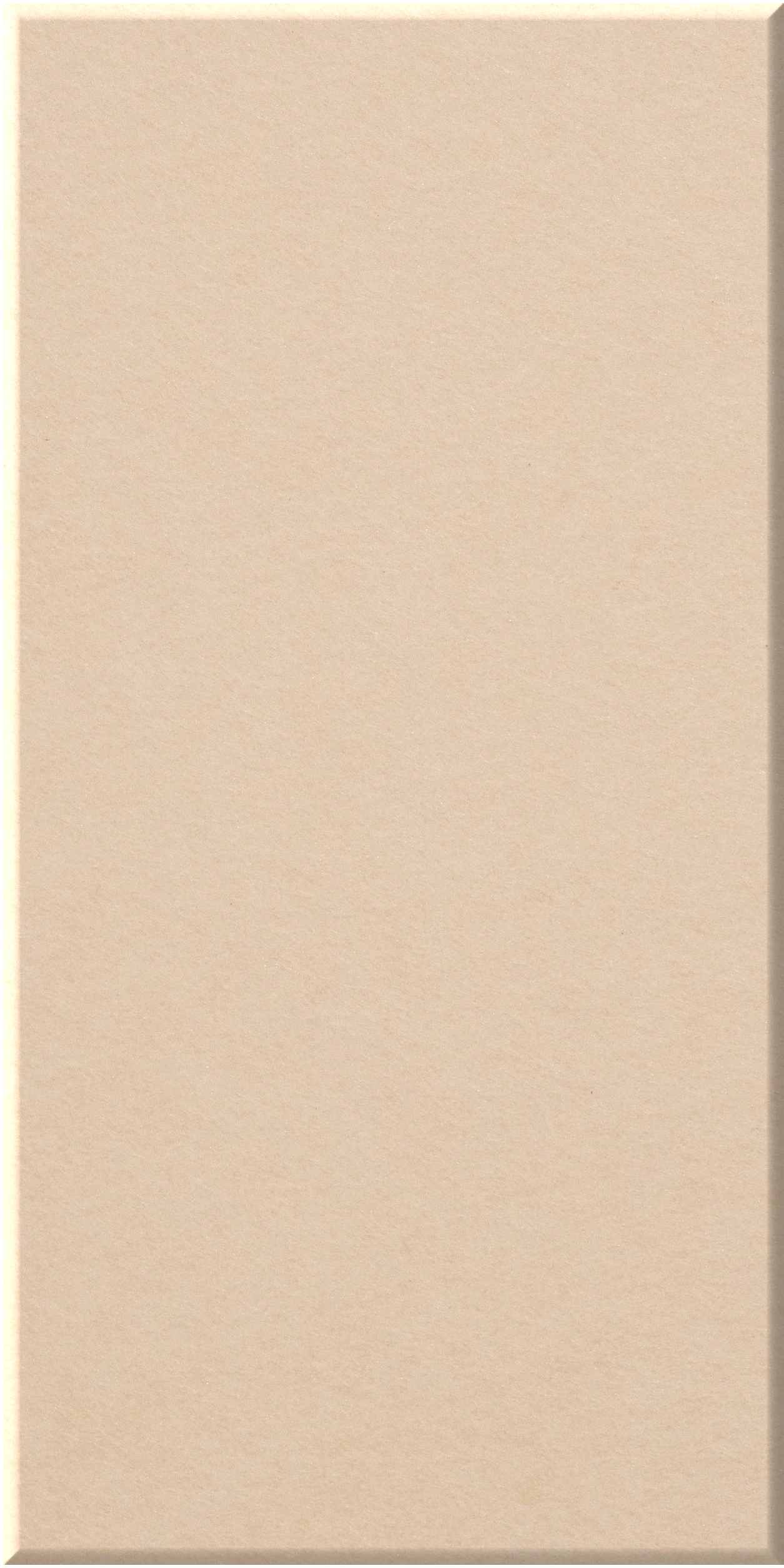 Large rectangular tile in beige with smooth matte finish and beveled edges.