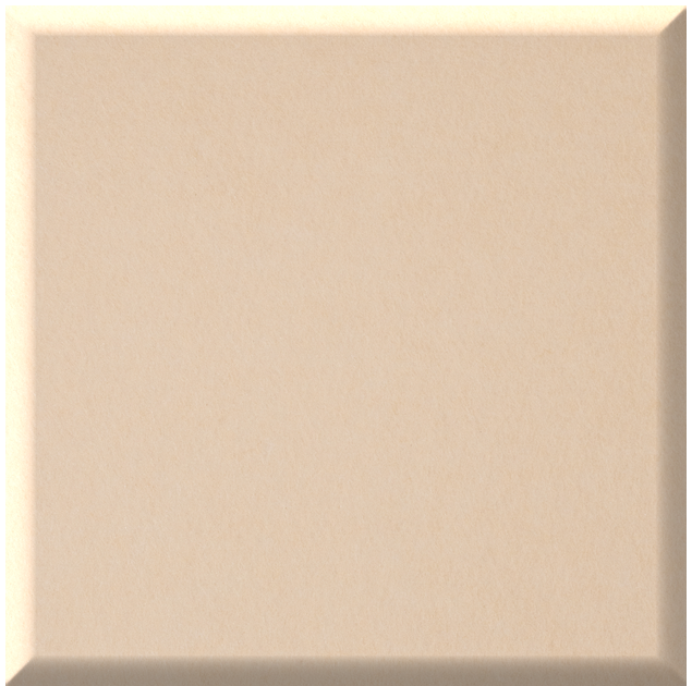 Beige ceramic quarter tile with beveled edge and matte finish.