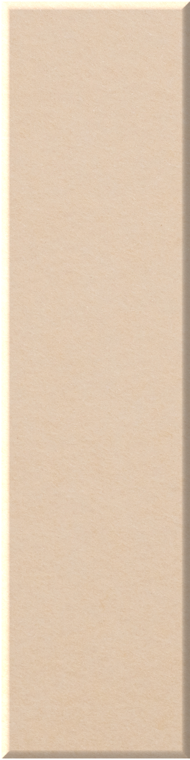 Tall rectangular shiplap tile in cream with raised edge detail on right side.