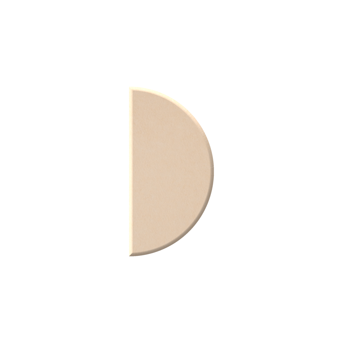 A single beige semicircular disc or pad shown on a plain white background.