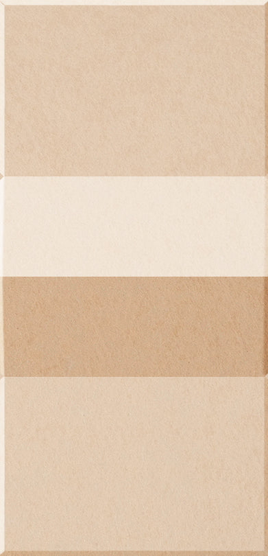 Four rectangular tiles in alternating tan and cream colors stacked vertically.