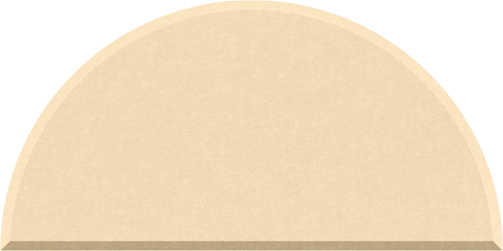 Small half circle felt tile in Porcelain