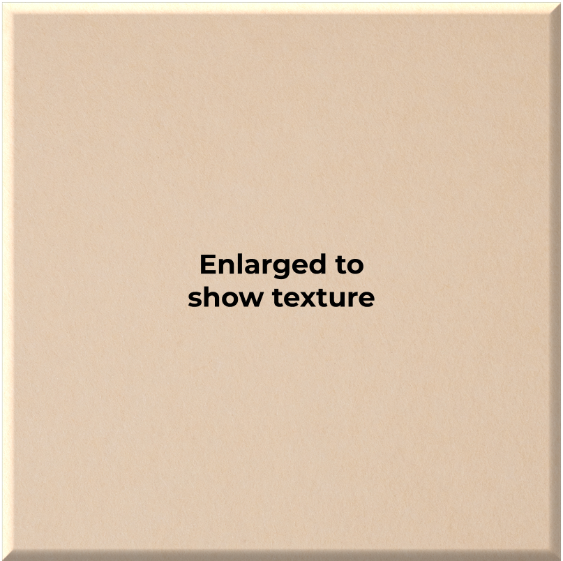 A square beige textured tile or swatch with the centered text 'Enlarged to show texture' in black, shown against a slightly lighter beige border.