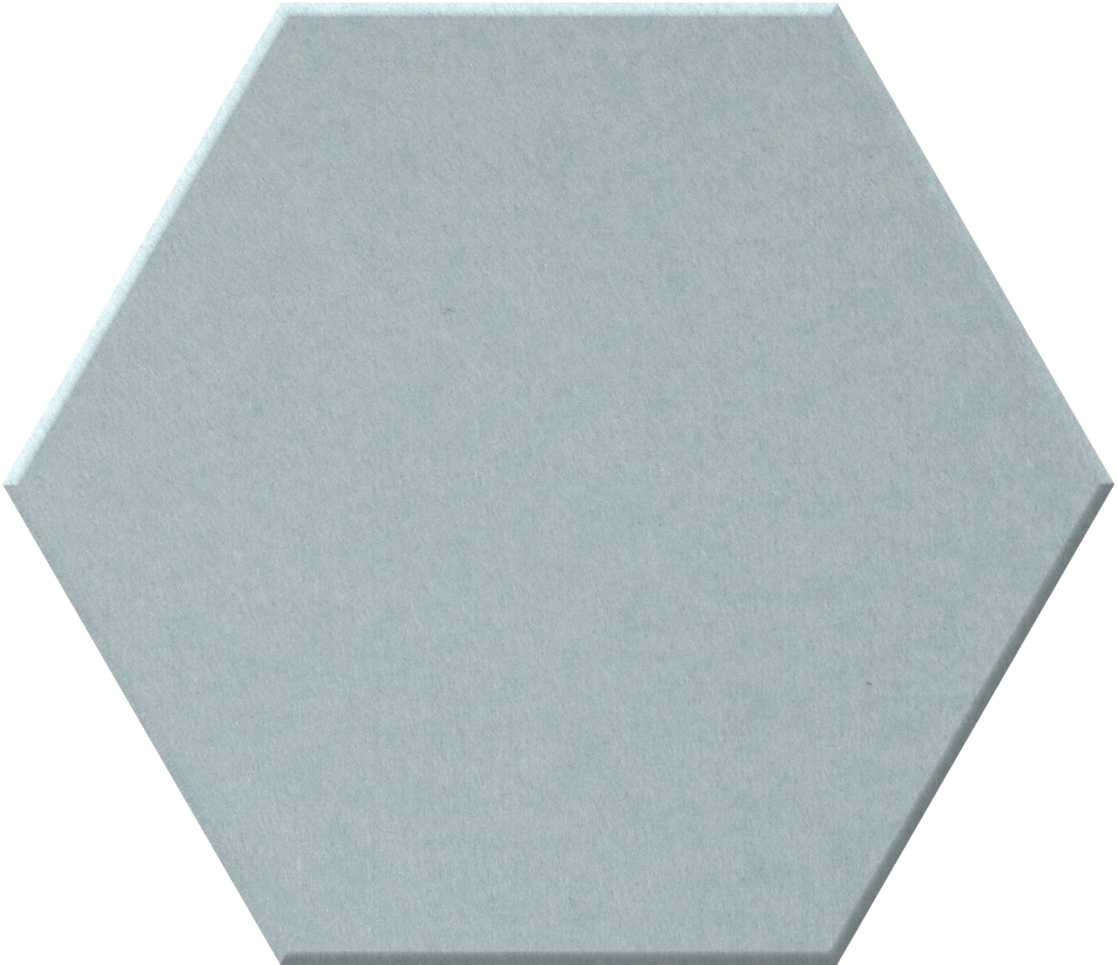Light blue-gray hexagonal tile with matte finish and uniform surface.