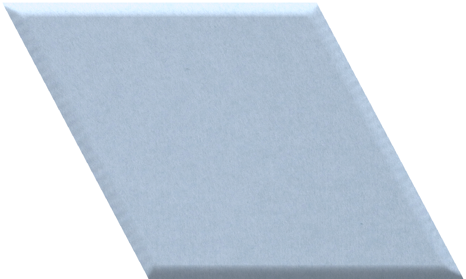 Light gray diamond-shaped tile with beveled edges, angled view.