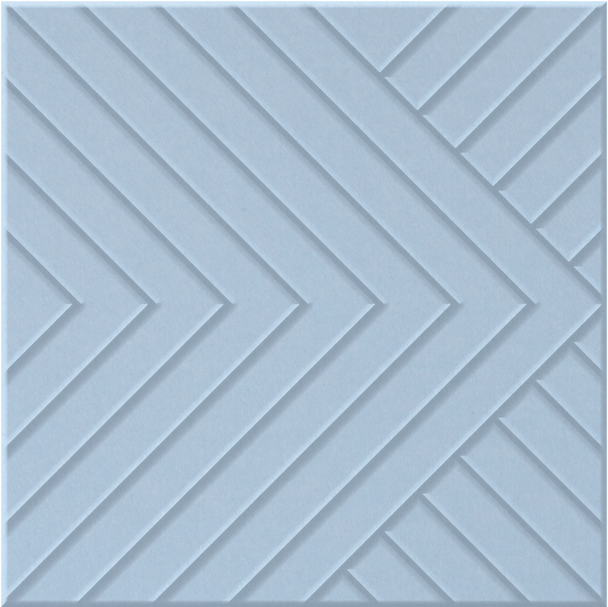 Powder Blue 9mm Engraved Converge felt sample with chevron grooves