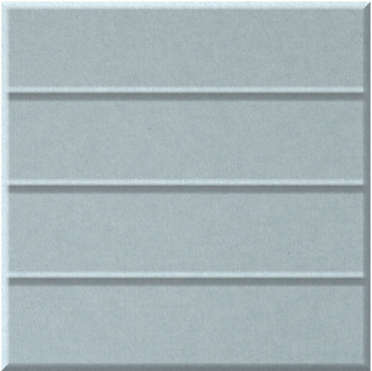 Light blue-gray tile with three horizontal raised bands dividing the surface into four sections.