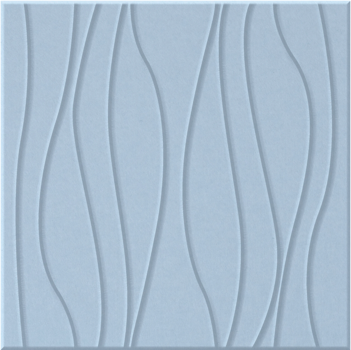 Powder Blue 9mm Engraved River felt sample with wavy vertical grooves
