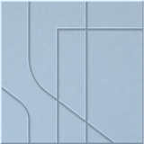 Powder Blue 9mm Engraved Subway felt sample with offset stepped line grooves