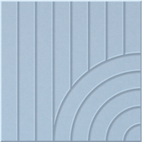 Powder Blue 9mm Engraved Tangent felt sample with concentric quarter circle grooves