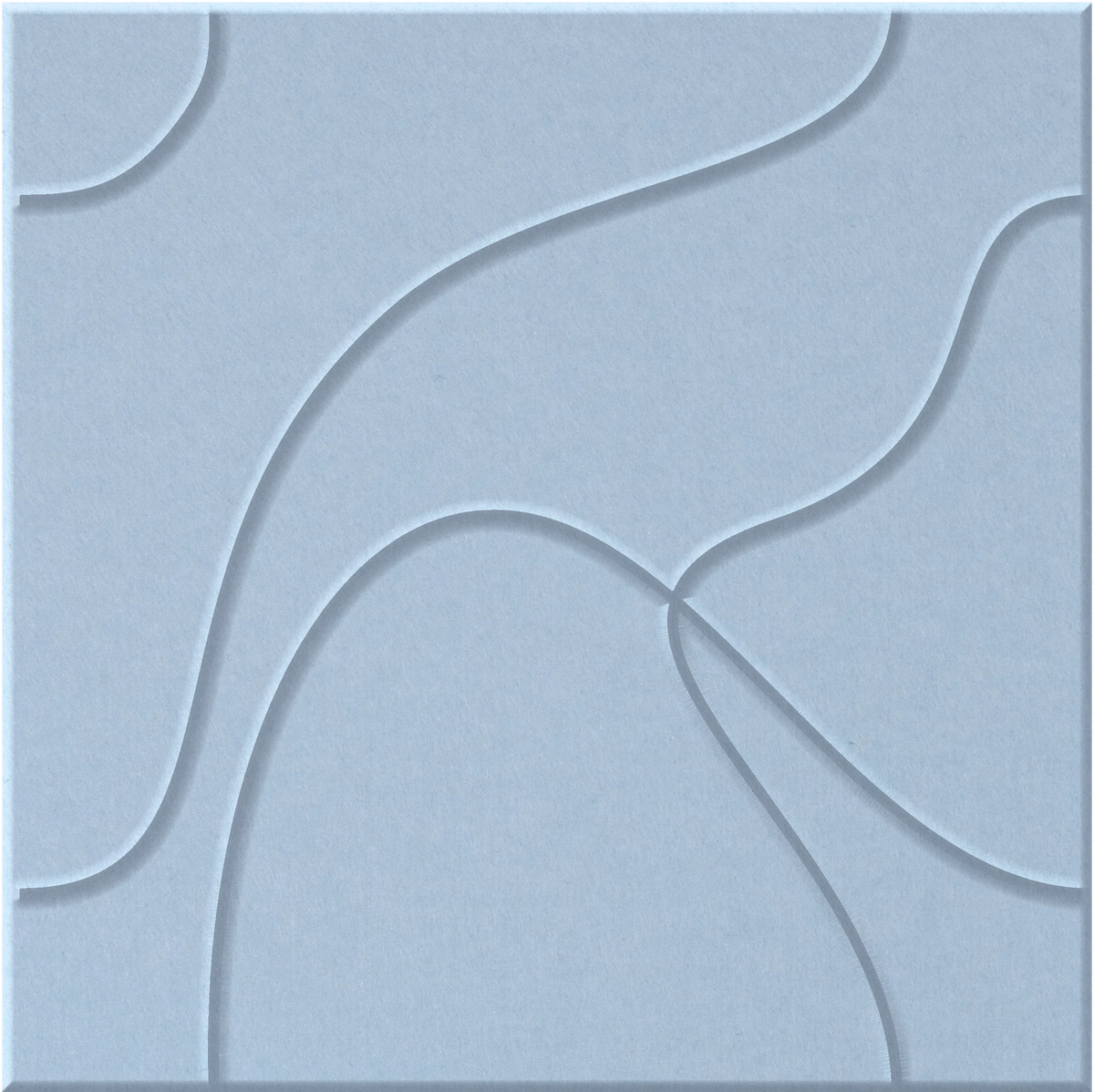 Powder Blue 9mm Engraved Topo felt sample with flowing topographic line grooves