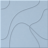 Powder Blue 9mm Engraved Topo felt sample with flowing topographic line grooves