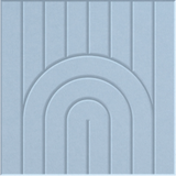 Powder Blue 9mm Engraved Zen felt sample with nested arch grooves