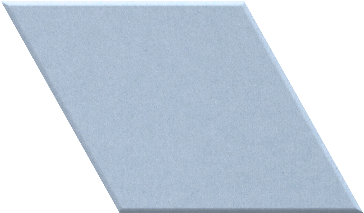 A light blue-gray textured parallelogram tile or panel shown on a plain white background.