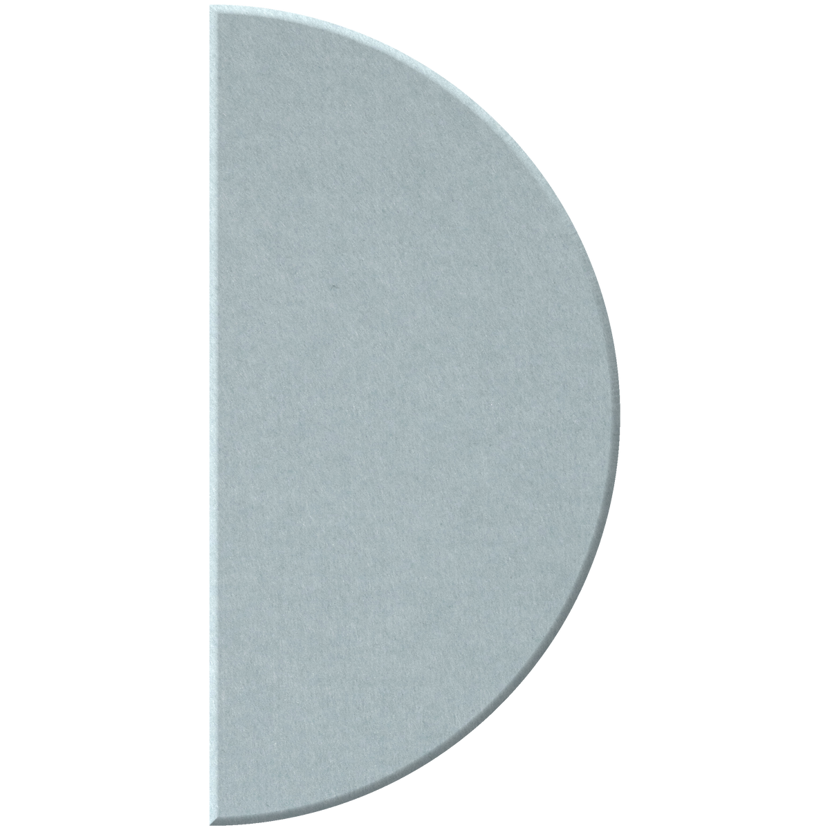 A semi-circular, D-shaped gray tile or panel with a textured matte finish, shown against a plain white background.