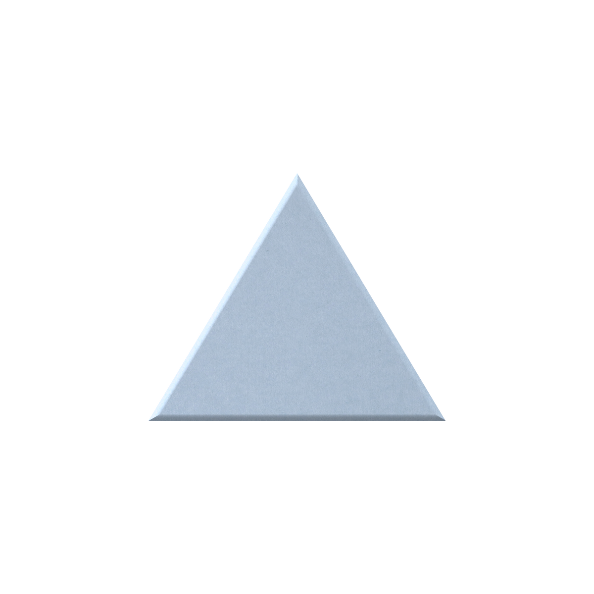 A plain light gray triangle centered on a white background.