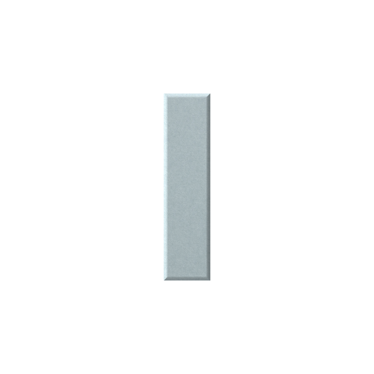 A single rectangular metallic panel with a brushed silver finish, centered on a solid white background.