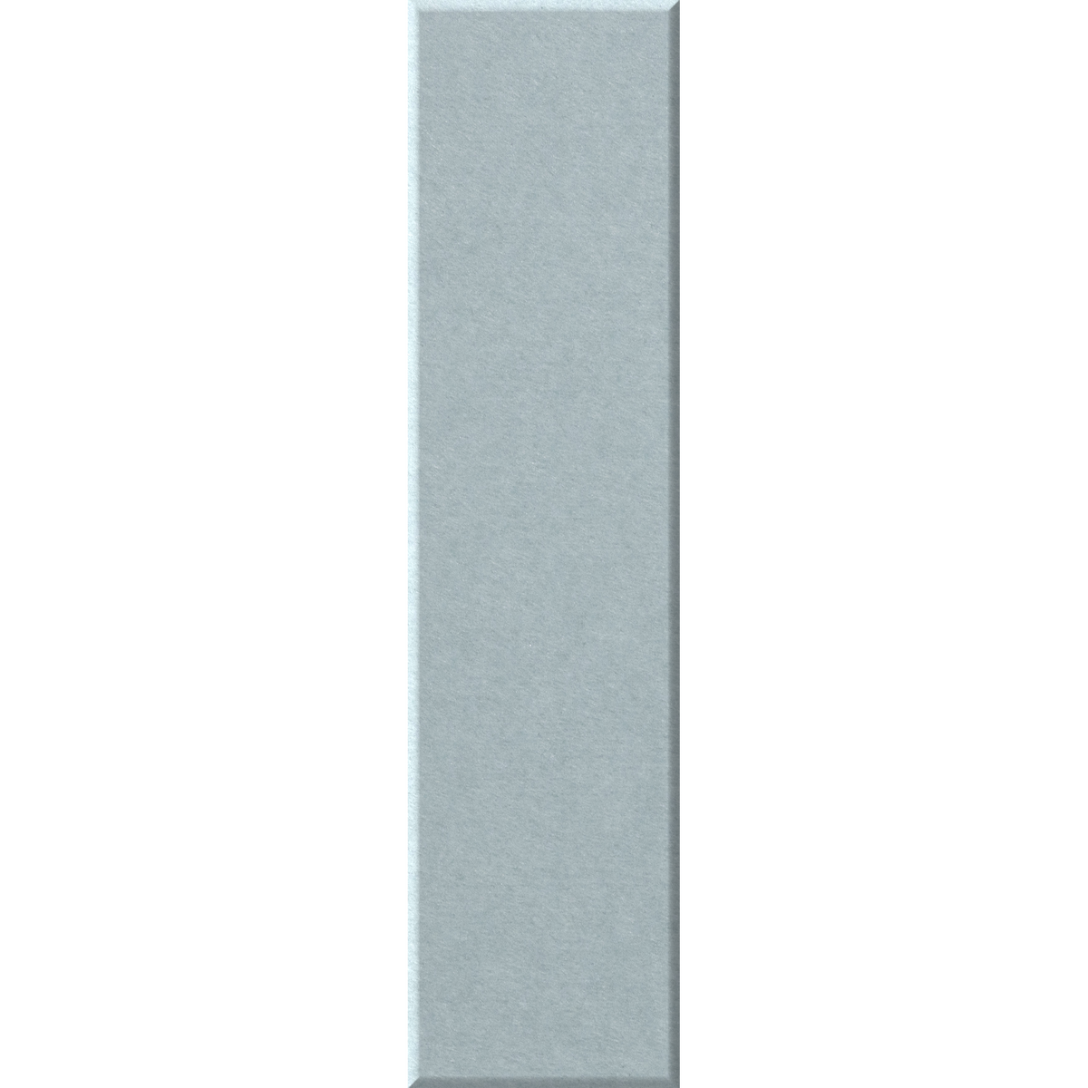 A tall, narrow rectangular tile with a light gray, textured matte finish, centered on a solid white background.