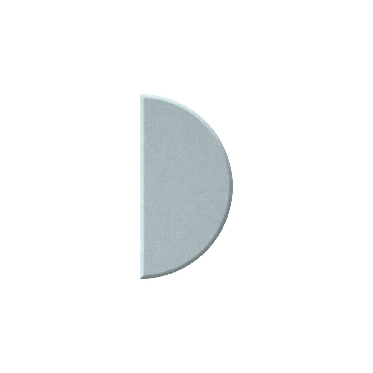 A single lowercase-style letter D rendered as a flat, light gray textured shape on a solid black background.