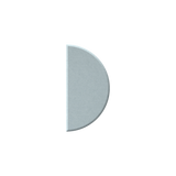 A single lowercase-style letter D rendered as a flat, light gray textured shape on a solid black background.