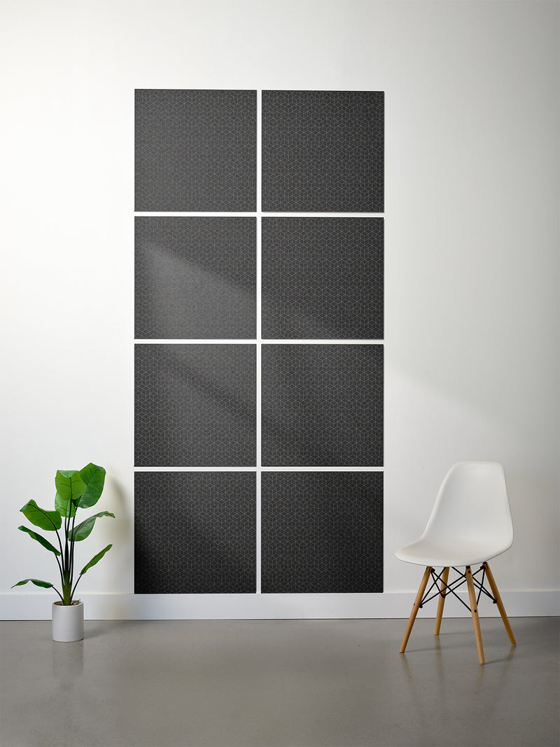 Geo printed patterned tiles on white wall in cast
