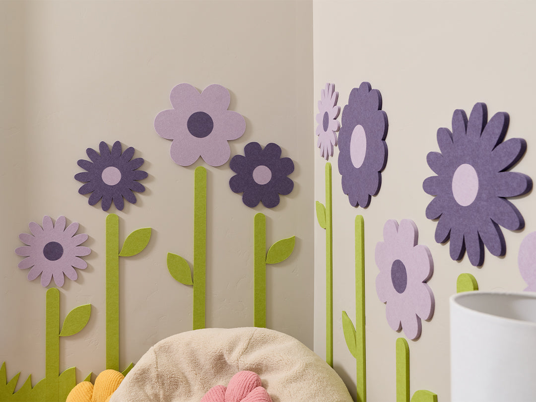 Purple Blossoms with Stems Close-up