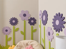 Purple Blossoms with Stems Close-up