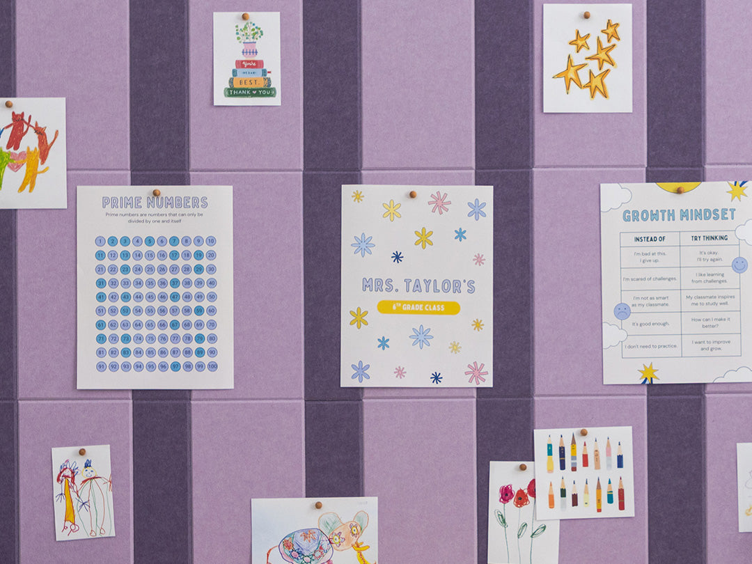 Purple Pinstripe Bulletin Board