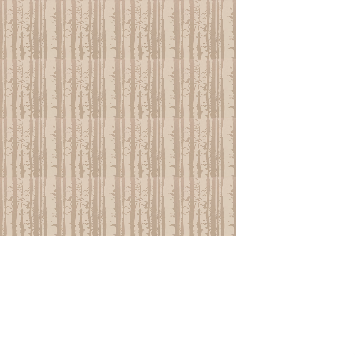 Beige wall design featuring vertical birch tree trunks with white bark markings in repeating pattern.