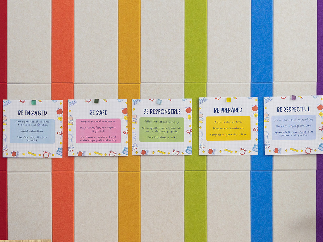 Rainbow Pinstripe Bulletin Board