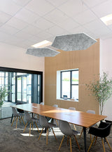 hexagon shaped textured gray acoustic felt hanging felt clouds