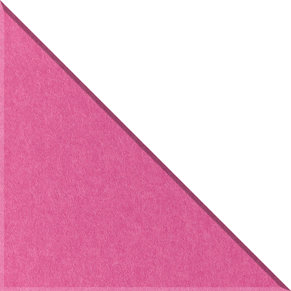 Hot Pink felt tile in a 90 degree triangle