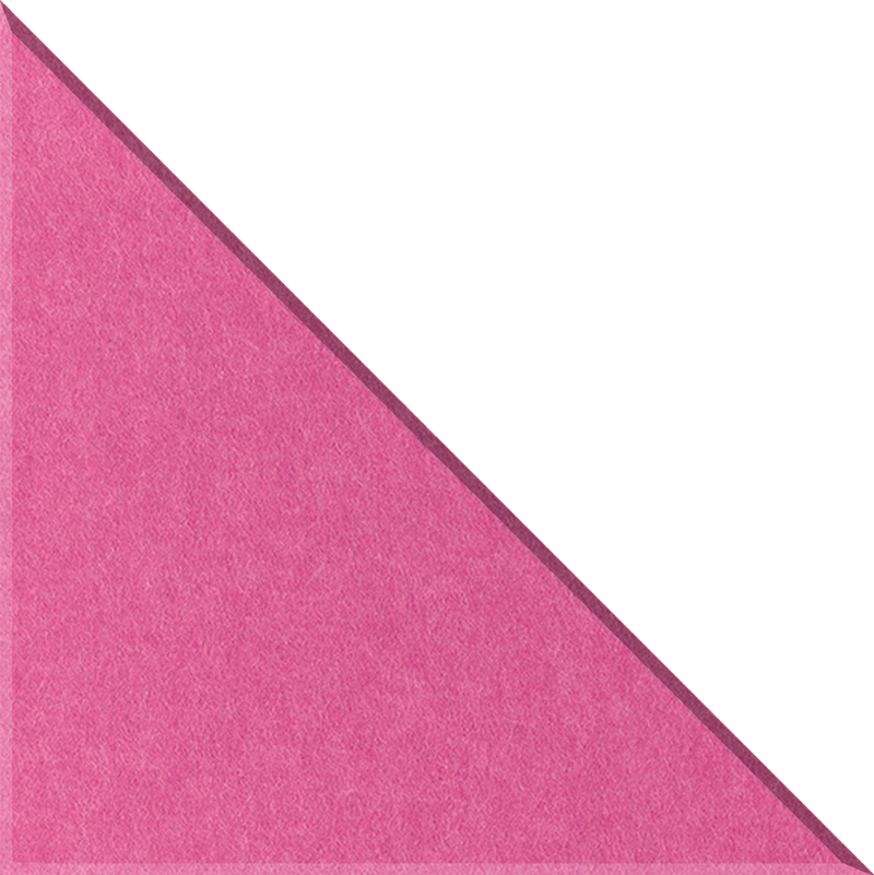 Hot Pink felt tile in a 90 degree triangle