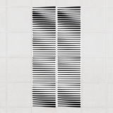 Ripple felt drop ceiling tiles in Ebony with 3D wave fins, set of 8 in a 2 x 4 layout
