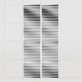 Ripple felt drop ceiling tiles in Cast with 3D wave fins, set of 8 in a 2 x 4 layout