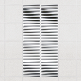 Ripple felt drop ceiling tiles in Mineral with 3D wave fins, set of 8 in a 2 x 4 layout