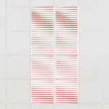 Ripple felt drop ceiling tiles in Coral with 3D wave fins, set of 8 in a 2 x 4 layout