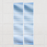 Ripple felt drop ceiling tiles in Cayman with 3D wave fins, set of 8 in a 2 x 4 layout