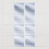 Ripple felt drop ceiling tiles in Periwinkle with 3D wave fins, set of 8 in a 2 x 4 layout