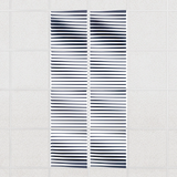 Ripple felt drop ceiling tiles in Indigo with 3D wave fins, set of 8 in a 2 x 4 layout
