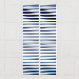 Ripple felt drop ceiling tiles in Admiral with 3D wave fins, set of 8 in a 2 x 4 layout
