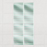 Ripple felt drop ceiling tiles in Mint with 3D wave fins, set of 8 in a 2 x 4 layout